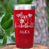 Red Basketball Tumbler With Passion For The Game Design
