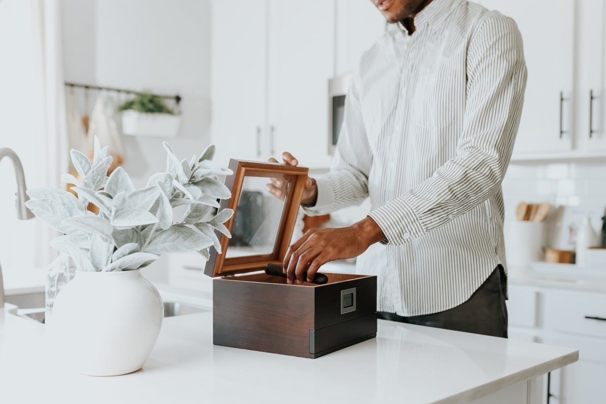 Unique Personalized Renzo Glass Top Humidor Customized Humidor Gifts for Men by Groovy Guy