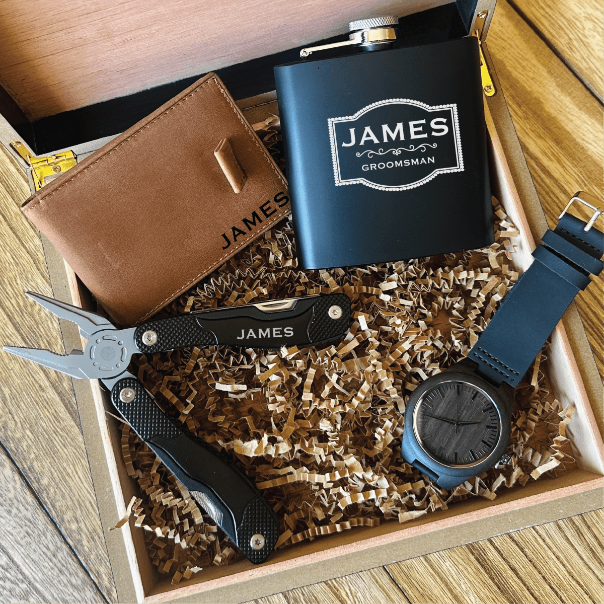 Unique Personalized Premier Groomsman Gift Set Customized Gifts for Men by Groovy Guy
