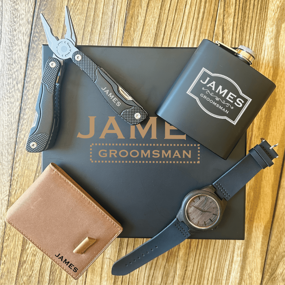 Unique Personalized Premier Groomsman Gift Set Customized Gifts for Men by Groovy Guy