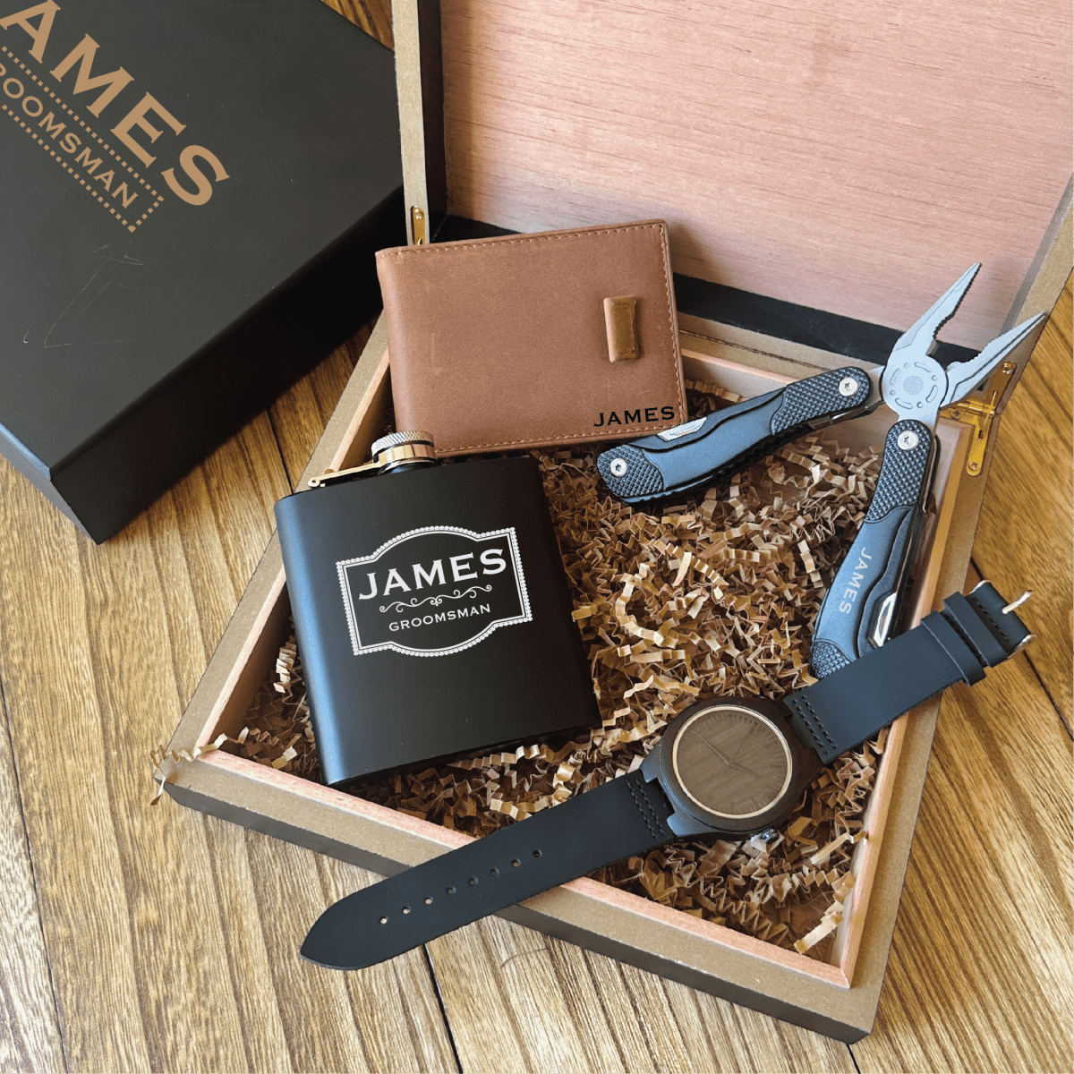 Unique Personalized Premier Groomsman Gift Set Customized Gifts for Men by Groovy Guy