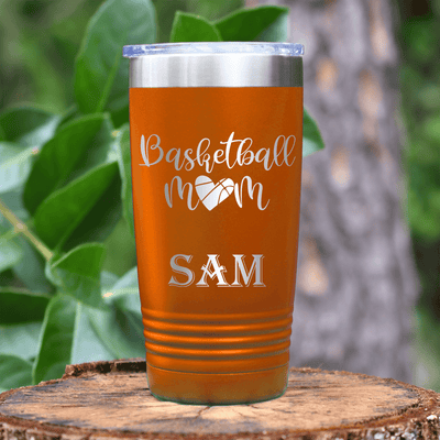 Orange Basketball Tumbler With Queen Of The Bleachers Design