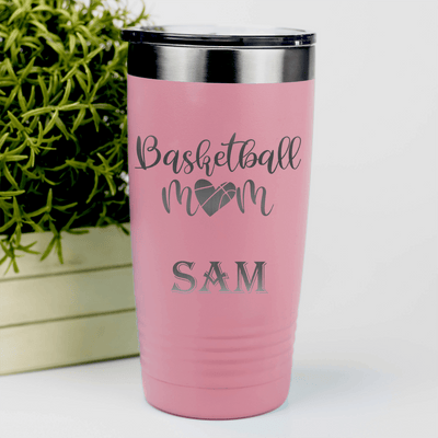 Salmon Basketball Tumbler With Queen Of The Bleachers Design