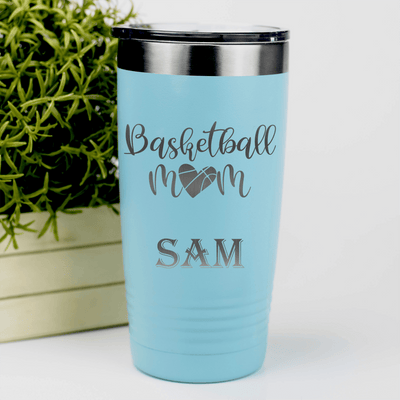 Teal Basketball Tumbler With Queen Of The Bleachers Design