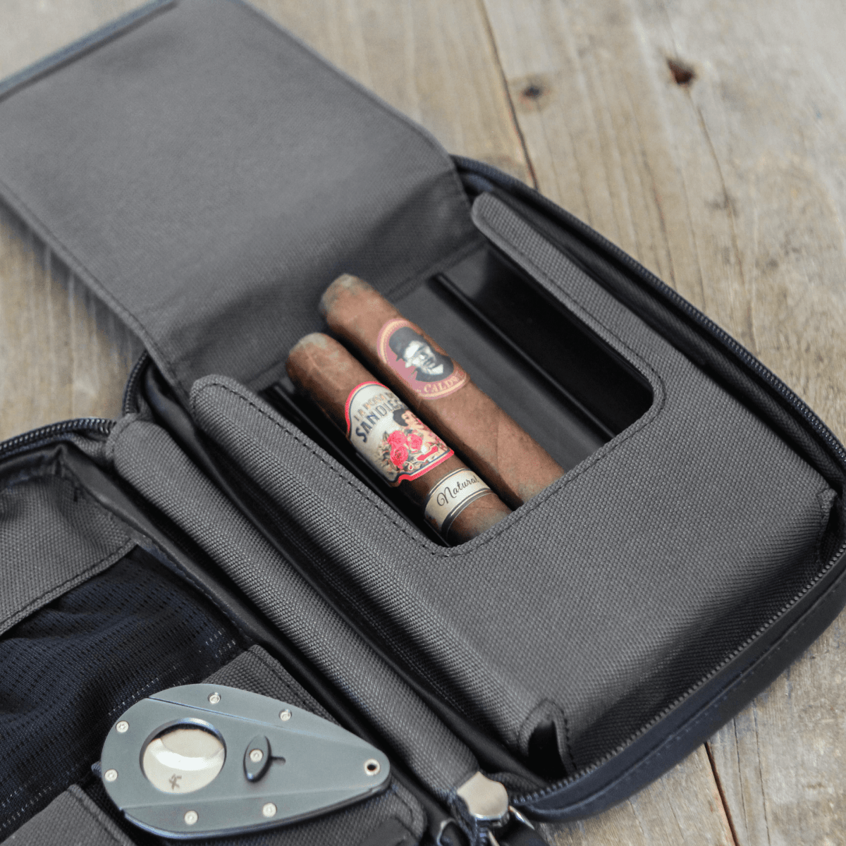 Unique Personalized Flint Travel Leather Cigar Case Customized humidor accessory Gifts for Men by Groovy Guy