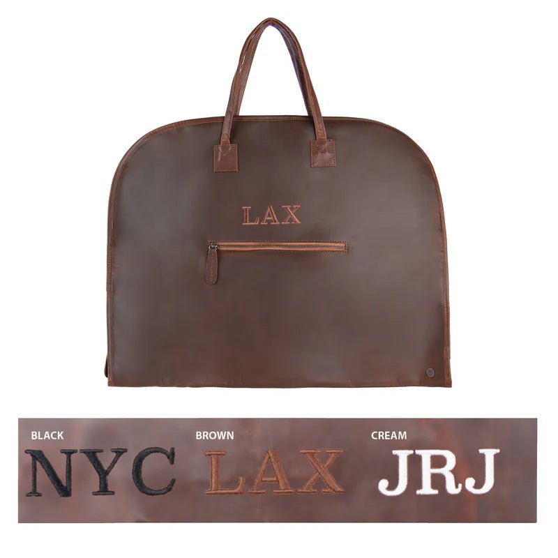 Unique Personalized Luxury Leather Suit Carrier Customized Gifts for Men by Groovy Guy