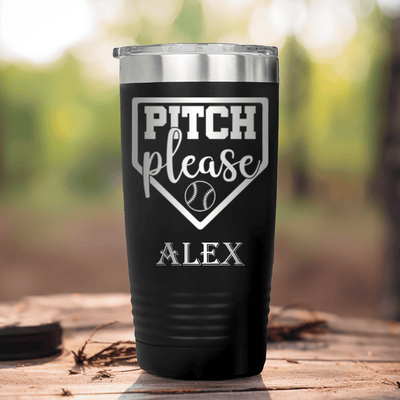 Black Baseball Tumbler With Sass From The Mound Design
