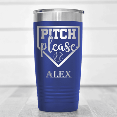 Blue Baseball Tumbler With Sass From The Mound Design