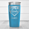 Light Blue Baseball Tumbler With Sass From The Mound Design