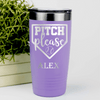 Light Purple Baseball Tumbler With Sass From The Mound Design