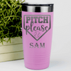 Pink Baseball Tumbler With Sass From The Mound Design