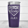 Purple Baseball Tumbler With Sass From The Mound Design