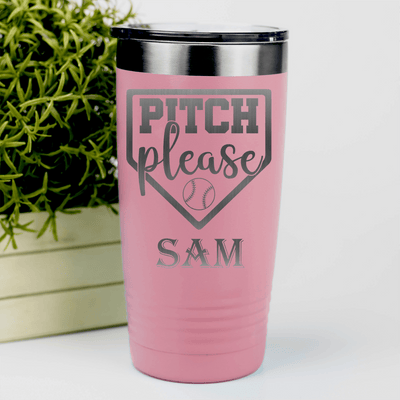 Salmon Baseball Tumbler With Sass From The Mound Design
