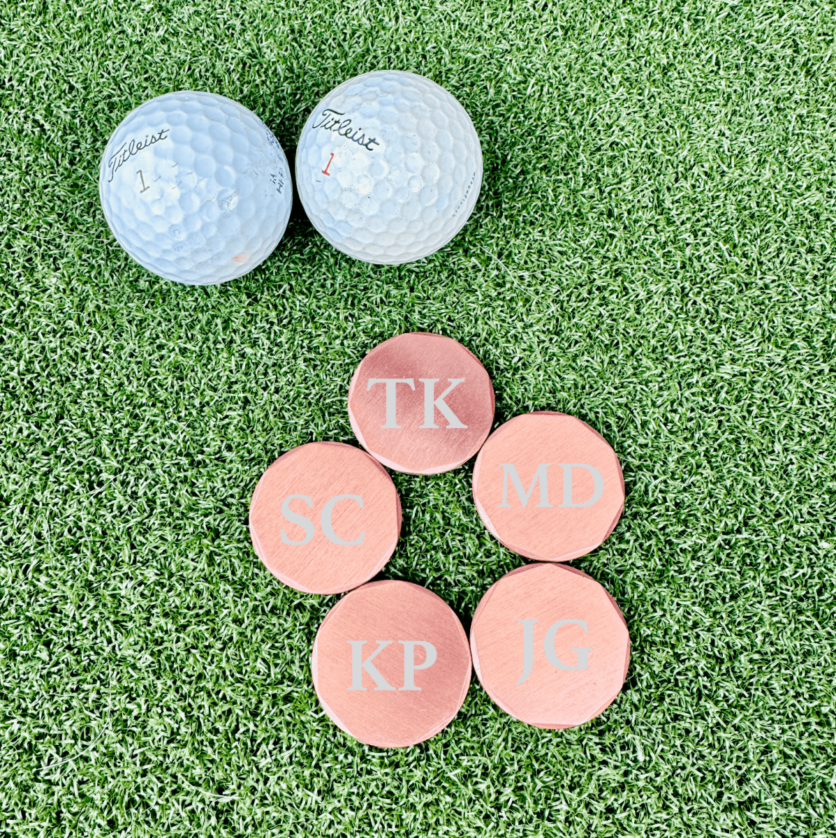 Unique Personalized Copper Links Custom Golf Ball Marker Customized Golf Gifts for Men by Groovy Guy