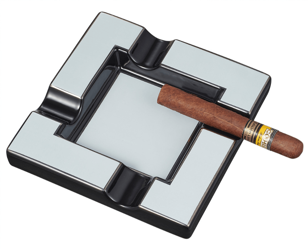 Unique Personalized White Gunmetal Ceramic Ashtray Customized Ashtrays Gifts for Men by Groovy Guy