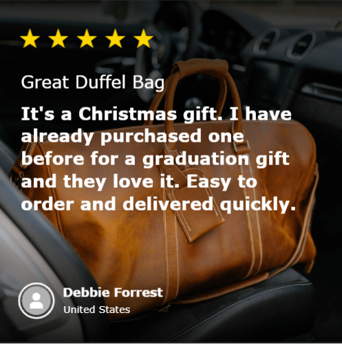 Unique Personalized Luxe Leather Duffel Bag Customized Duffle Bag Gifts for Men by Groovy Guy