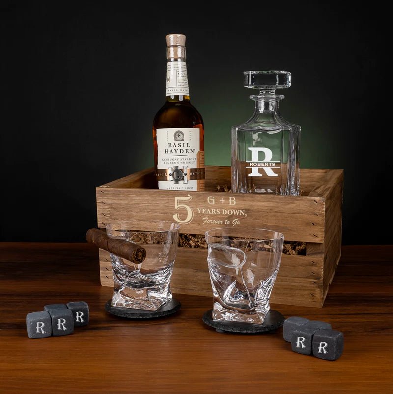 Unique Personalized Togetherness Toast Personalized Decanter Set Customized Anniversary Gifts for Men by Groovy Guy