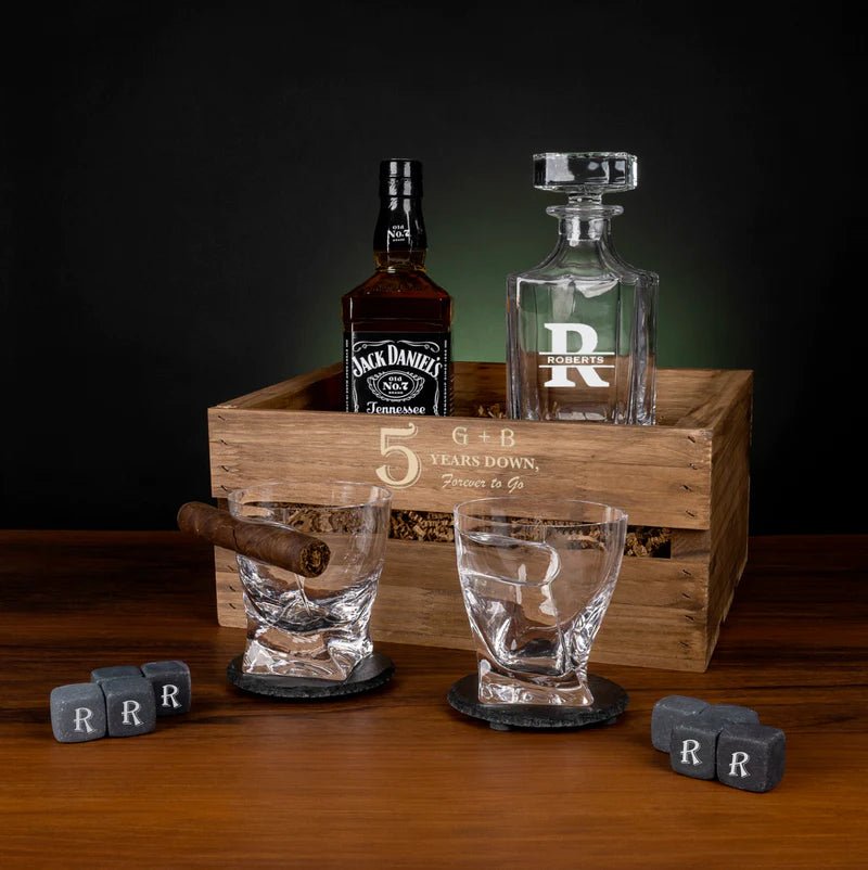 Unique Personalized Togetherness Toast Personalized Decanter Set Customized Anniversary Gifts for Men by Groovy Guy