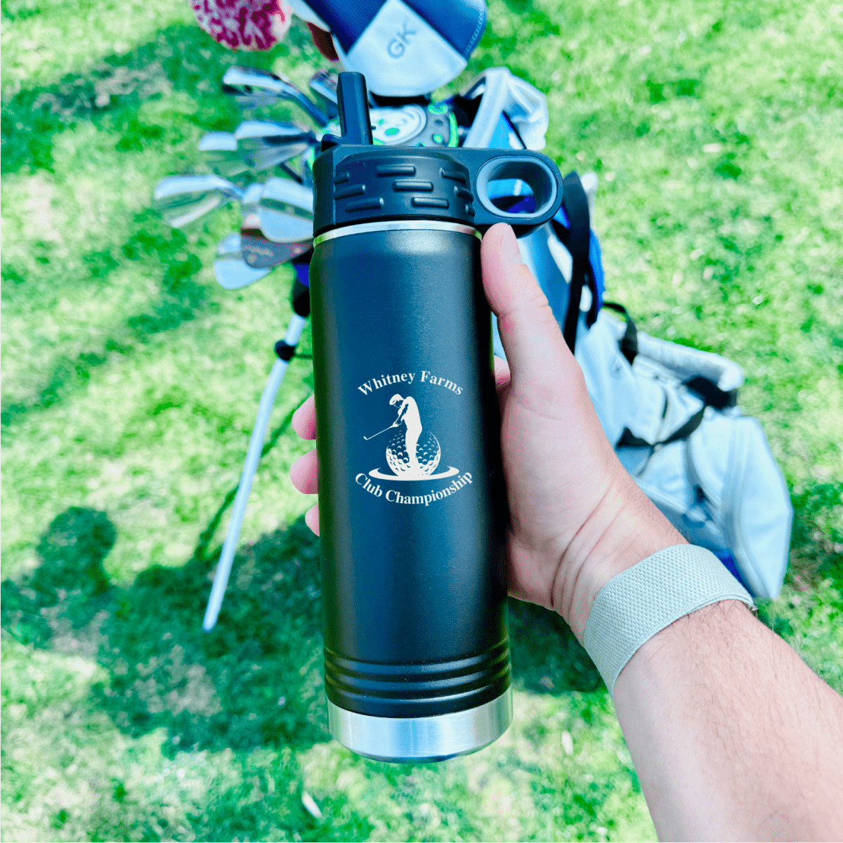 Unique Personalized Golf Tournament Water Bottle Customized Golf Water Bottles Gifts for Men by Groovy Guy