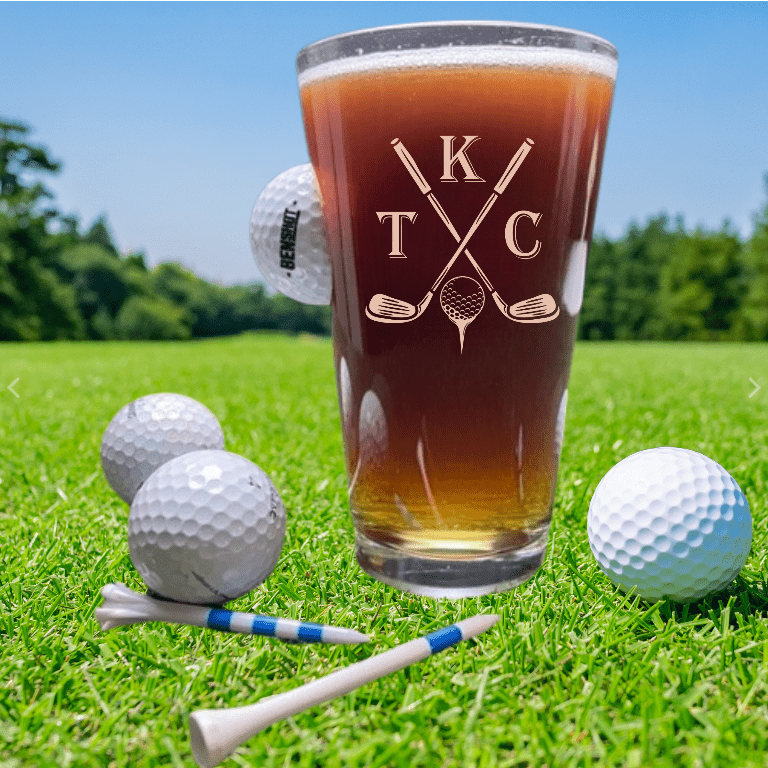 Unique Personalized Fore Pint Glass Customized Golf Gifts for Men by Groovy Guy