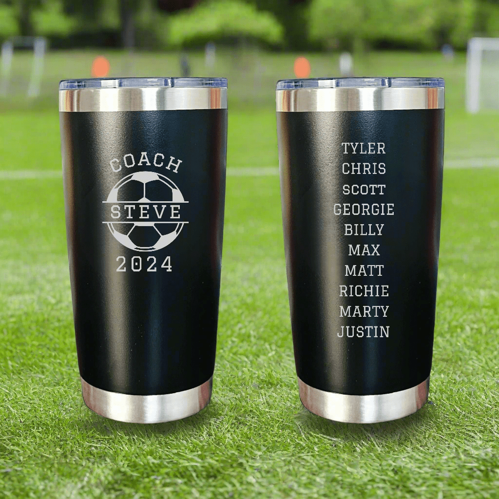 Unique Personalized Soccer Coach Tumbler Customized Tumbler Gifts for Men by Groovy Guy