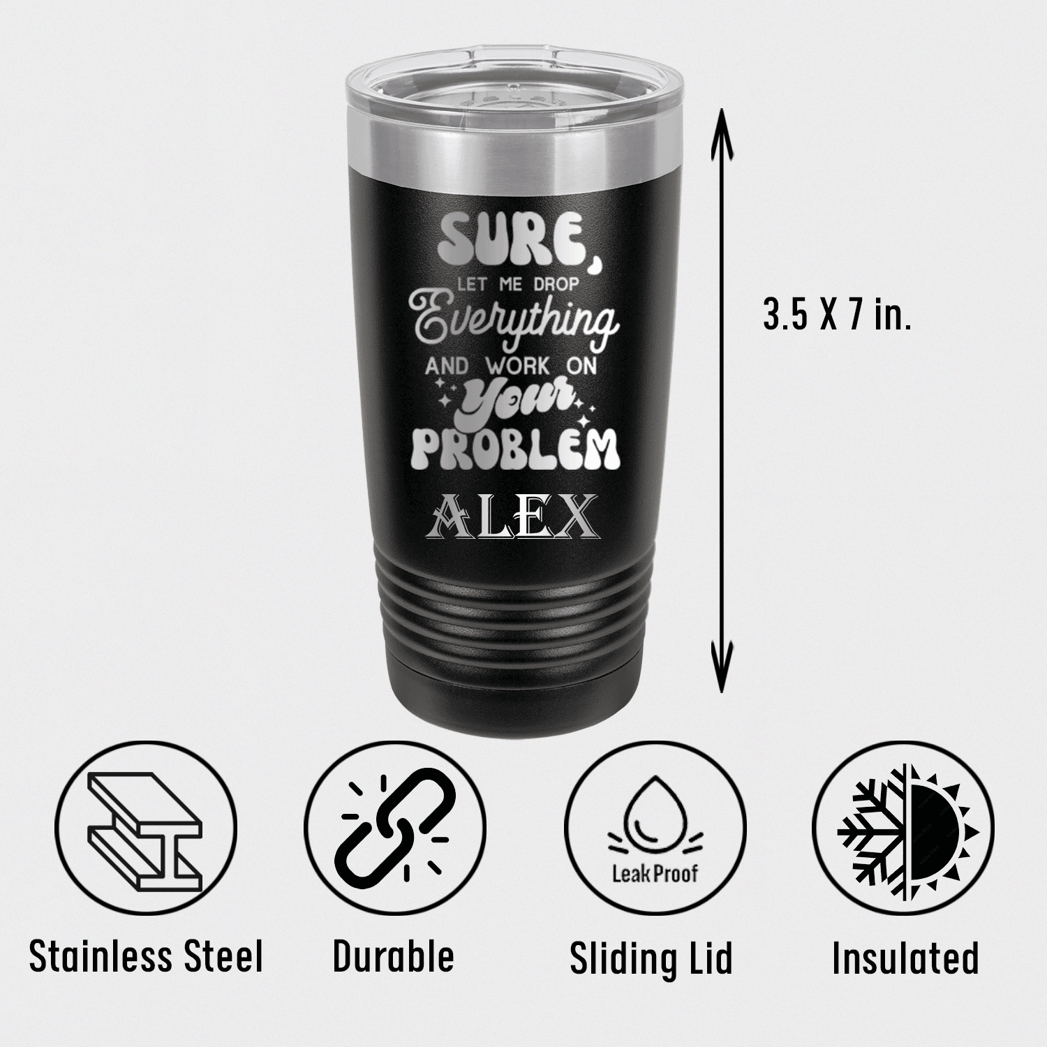 Unique Personalized Sounds Like Your Problem Tumbler Customized Funny Tumblers Gifts for Men by Groovy Guy