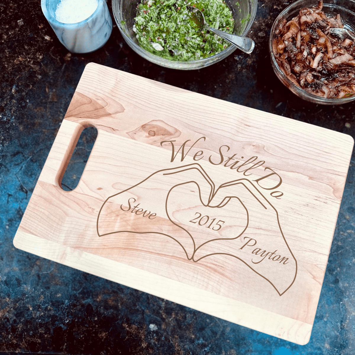 Unique Personalized Forever In Love Cutting Board Customized cutting board Gifts for Men by Groovy Guy