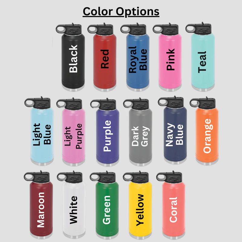 Unique Personalized Signature Team Logo Water Bottle Customized Gifts for Men by Groovy Guy