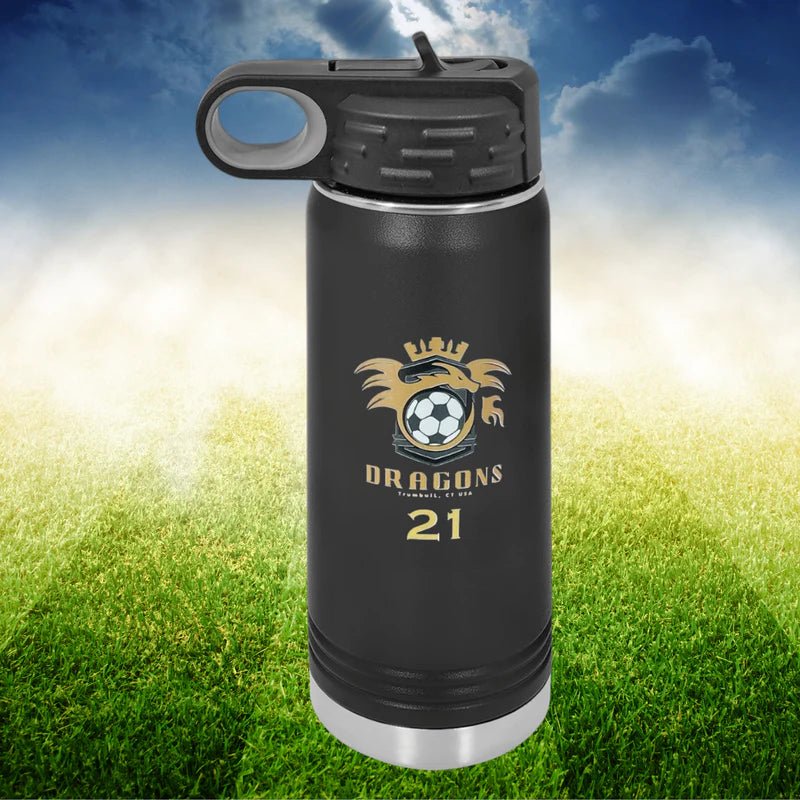Unique Personalized Signature Team Logo Water Bottle Customized Gifts for Men by Groovy Guy