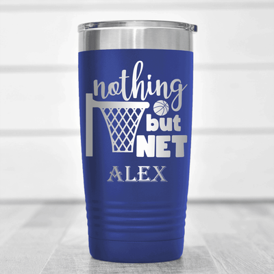 Blue Basketball Tumbler With Swish And Score Design