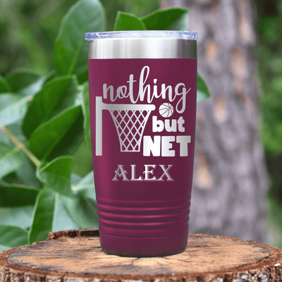 Maroon Basketball Tumbler With Swish And Score Design