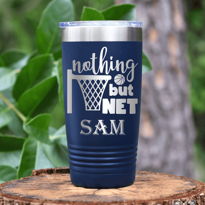 Navy Basketball Tumbler With Swish And Score Design