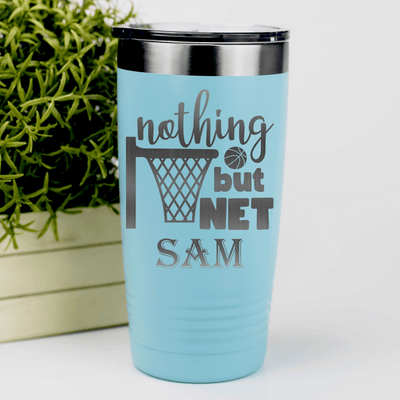 Teal Basketball Tumbler With Swish And Score Design