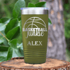 Military Green Basketball Tumbler With Total Basketball Fanatic Design
