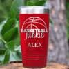 Red Basketball Tumbler With Total Basketball Fanatic Design