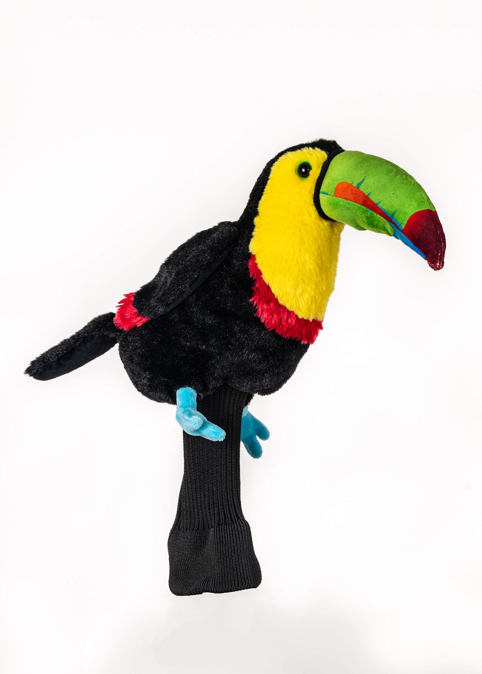 Toucan plush golf headcover for drivers up to 460cc, photographed on a plain background