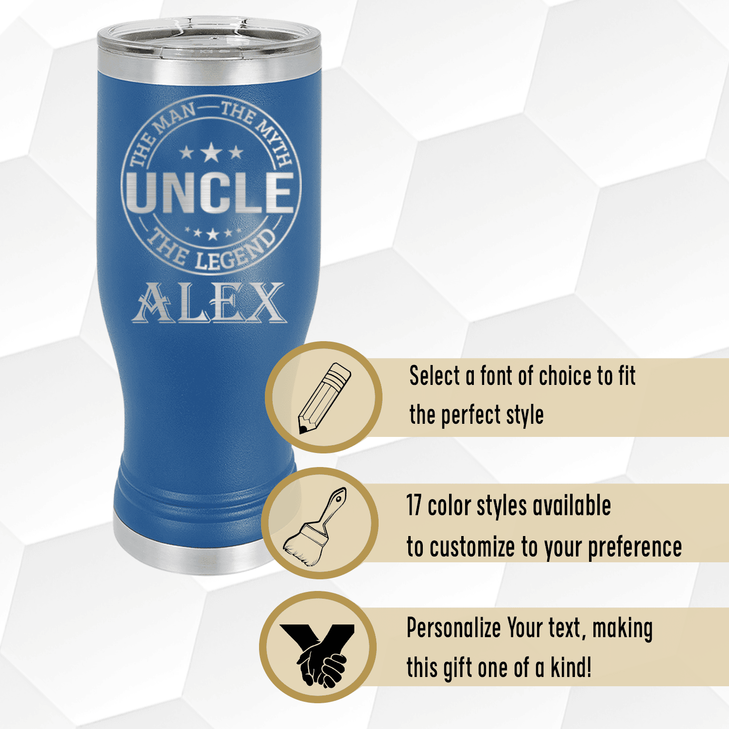 Unique Personalized Uncle Legend Pilsner Tumbler Customized Uncle Tumblers Gifts for Men by Groovy Guy
