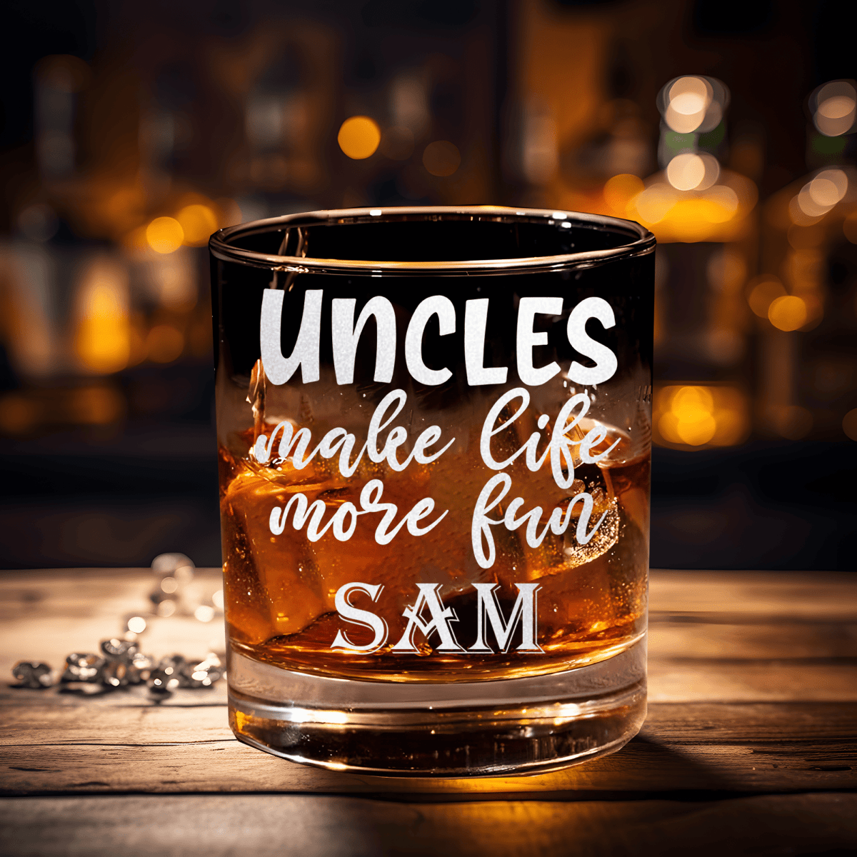 Uncles Make Life Fun Whiskey Glass