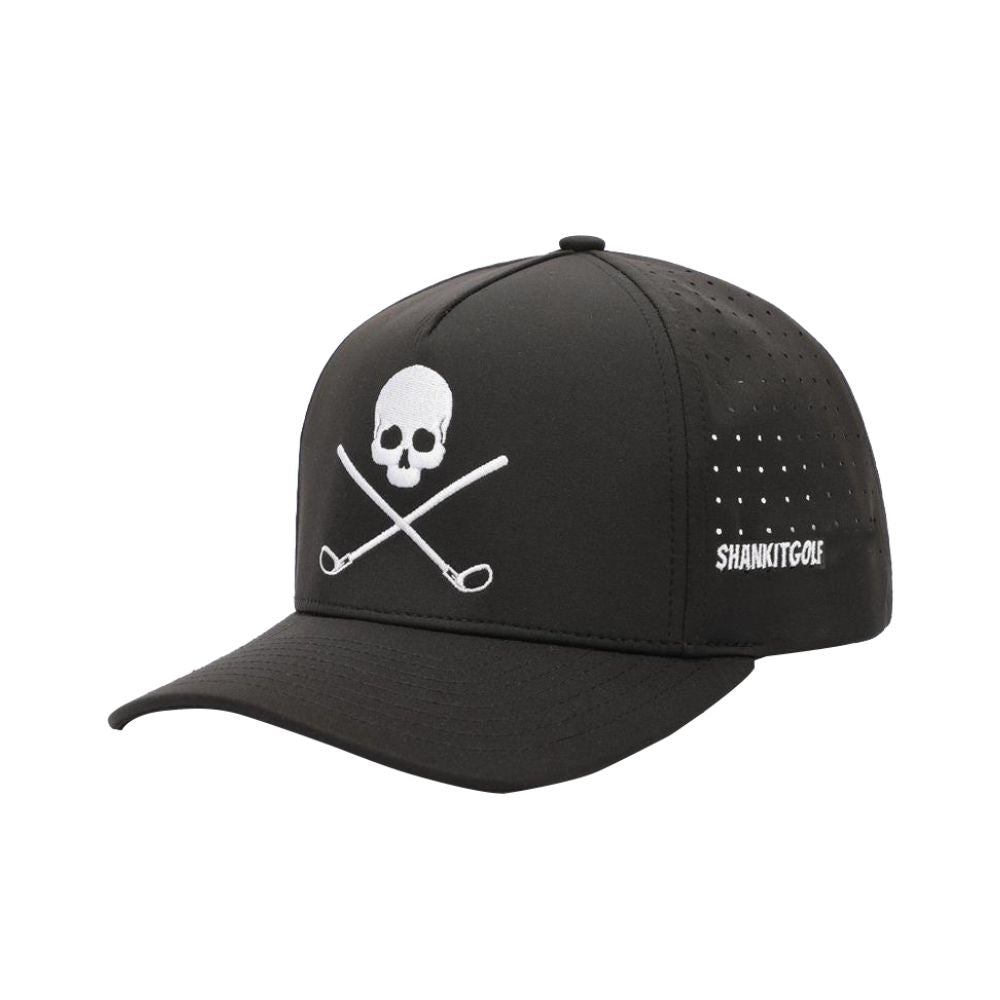 Unique Personalized Skull And Crossbones Black Golf Hat Customized Golf Hat Gifts for Men by Groovy Guy
