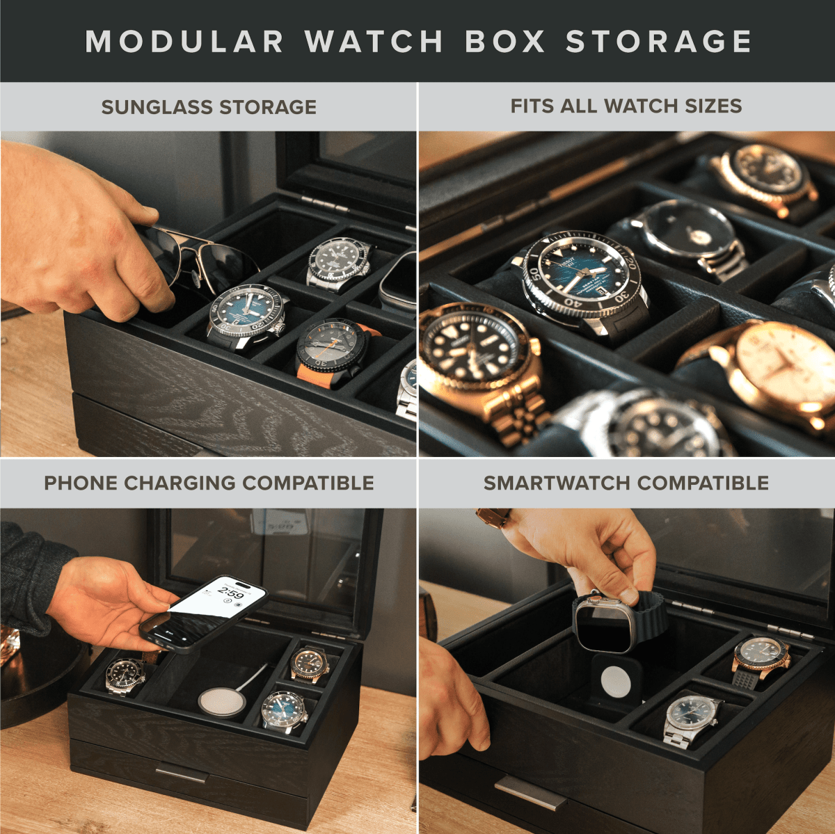 Unique Personalized Mill Modular Watch Box - 8 Slot Customized watch box Gifts for Men by Groovy Guy
