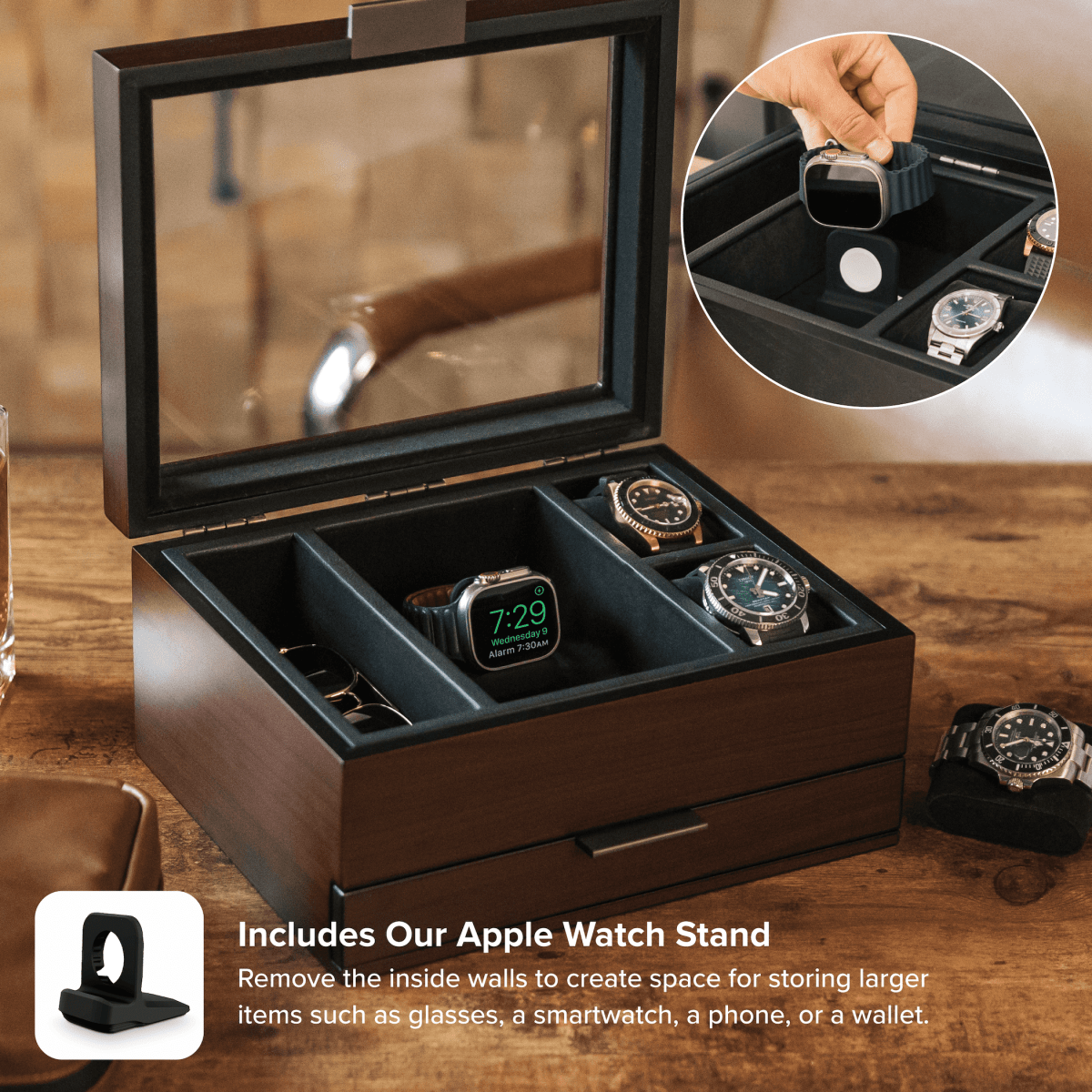 Unique Personalized Mill Modular Watch Box - 8 Slot Customized watch box Gifts for Men by Groovy Guy