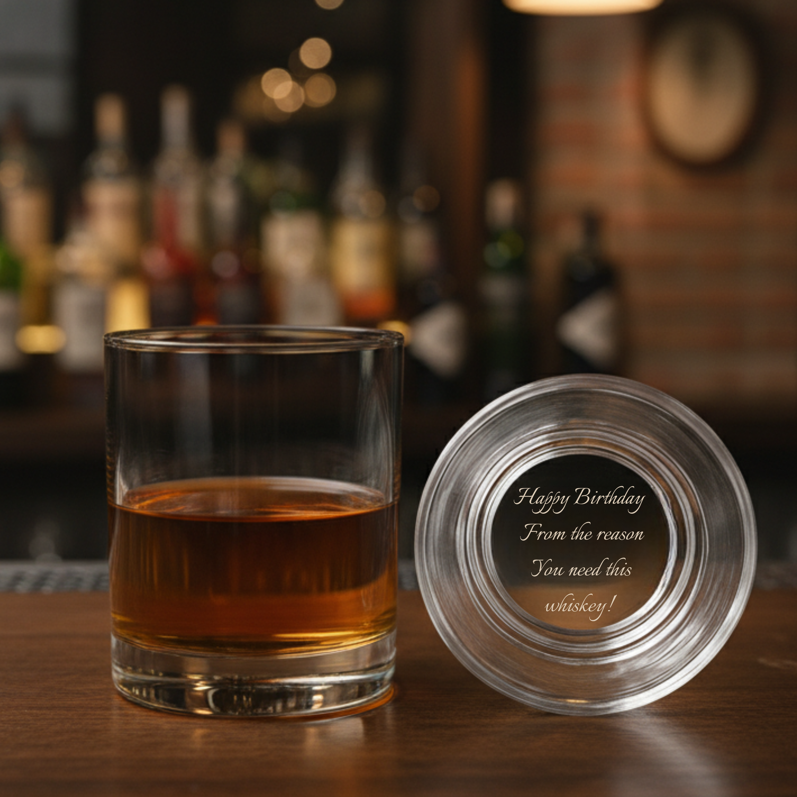 Personalized Whiskey Glass with Hidden Message