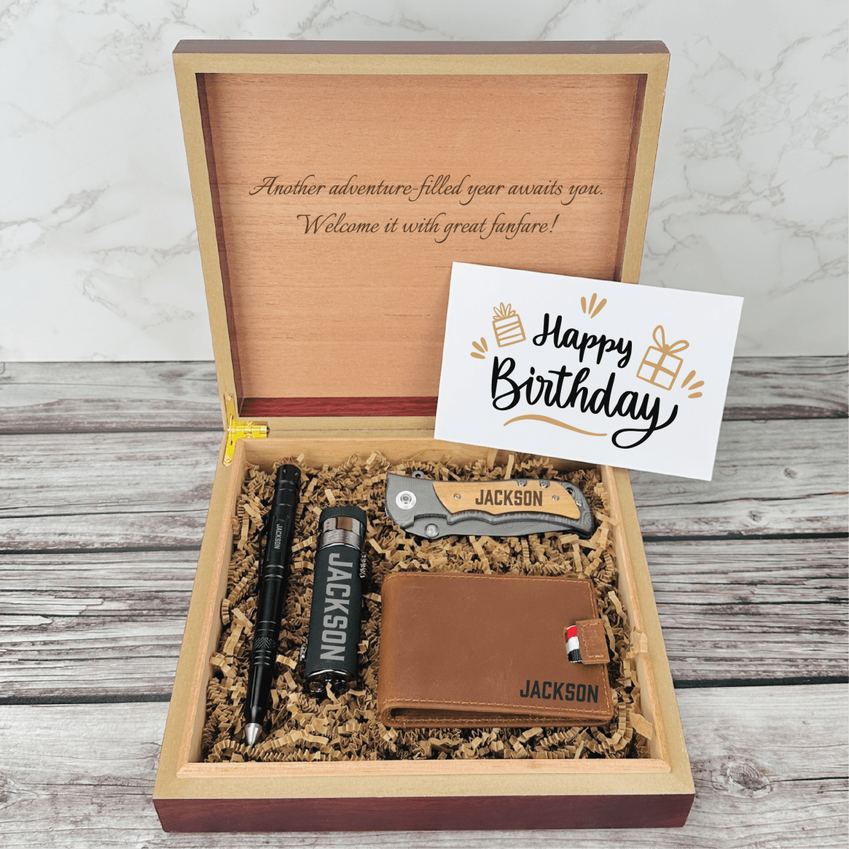 Epic Personalized Birthday Gift Box for Him - Tactical, Stylish, & Custom Engraved