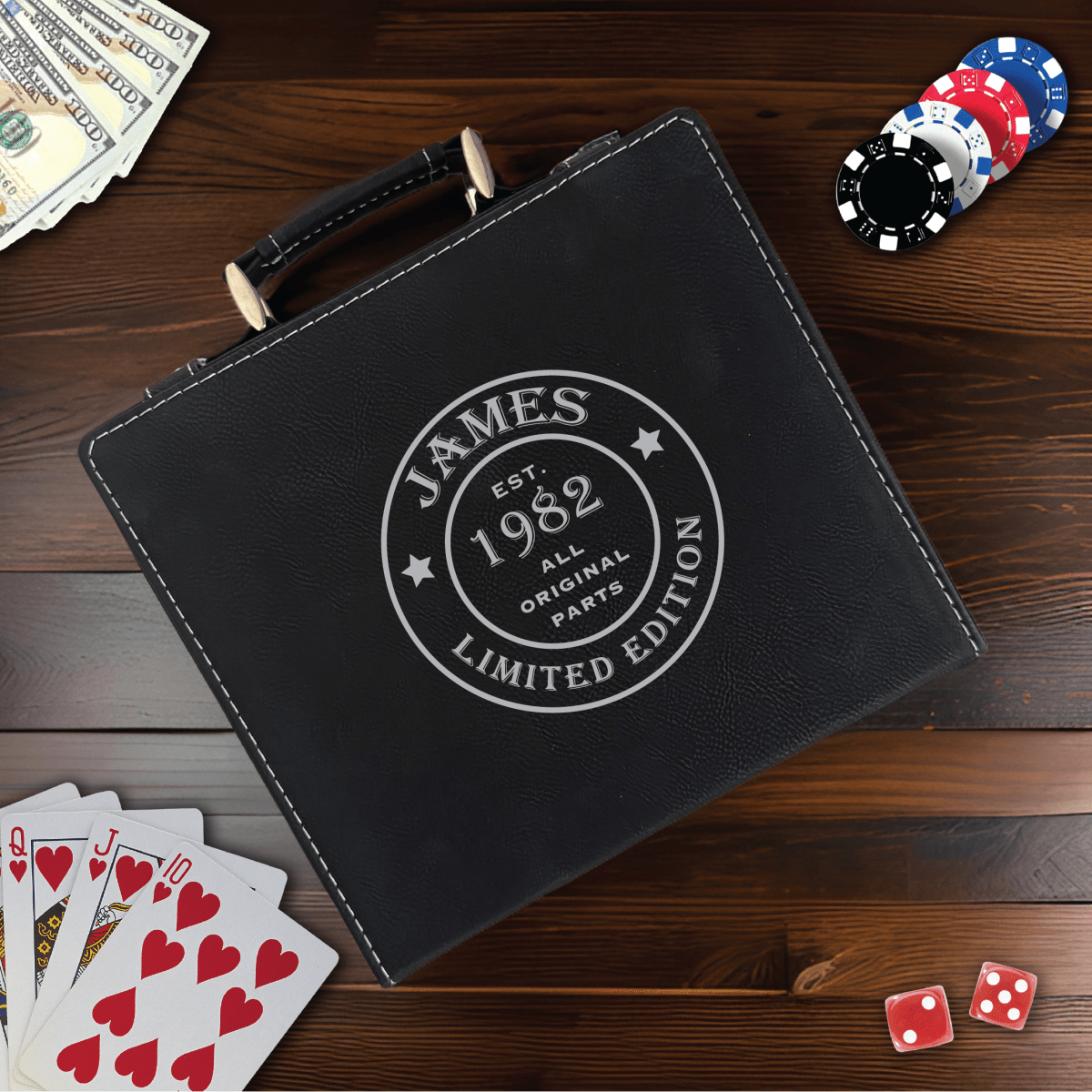 Unique Personalized Personalized Poker Set Customized Gift Set Gifts for Men by Groovy Guy