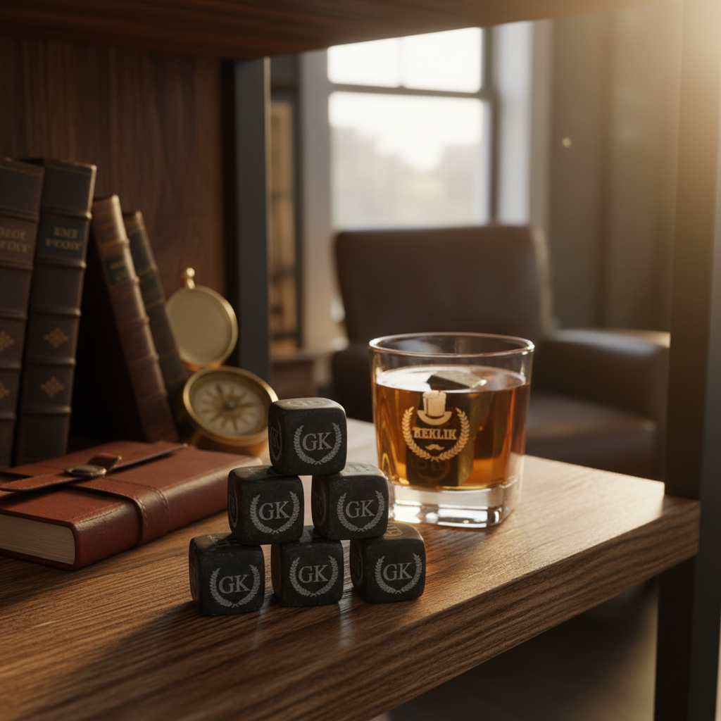 Engraved Whiskey Stones Set