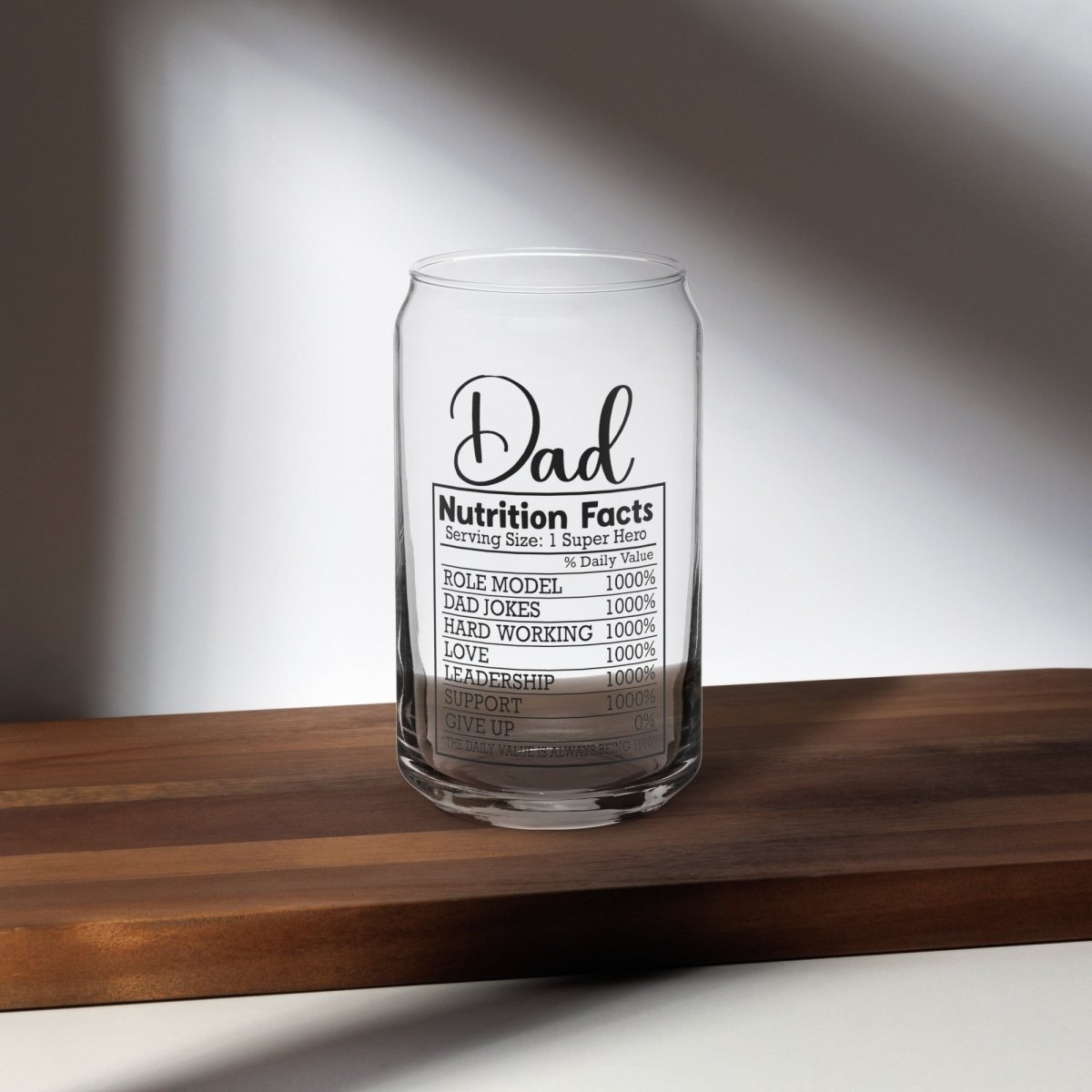 Unique Personalized Dad's Nutritional Beer Glass Customized pint glass Gifts for Men by Groovy Guy
