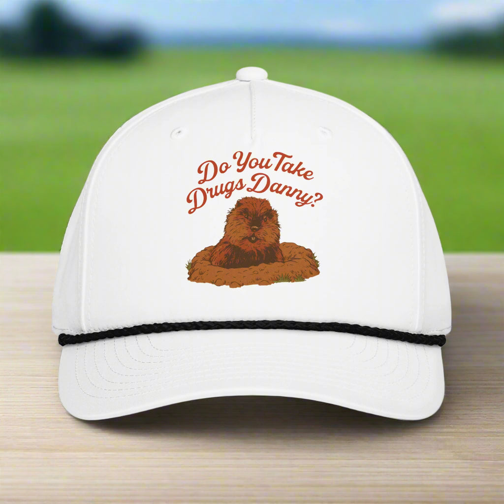 Gopher Funny Golf Hat with "Do You Take Drugs, Danny?" Printed Quote