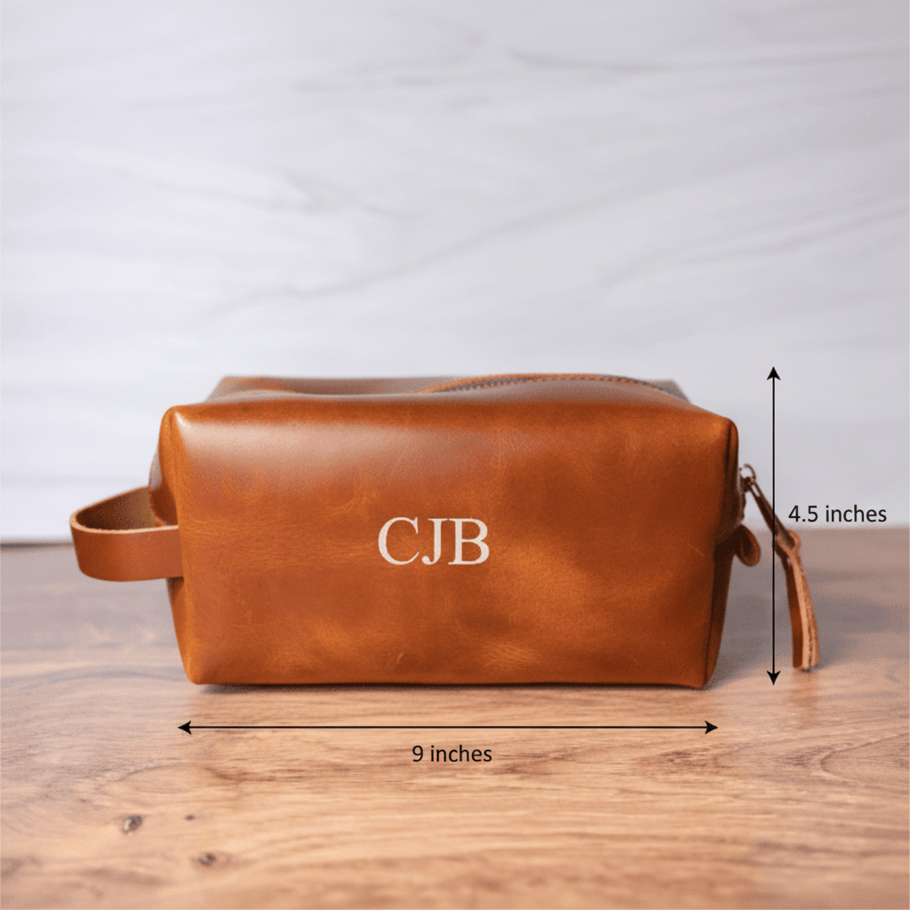Traveler Personalized Leather Toiletry Bag