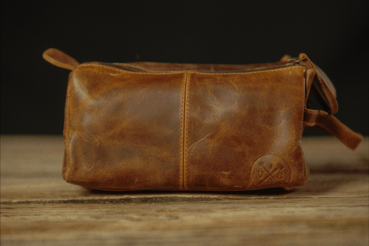 Unique Personalized The Draper Leather Toiletry/Dopp Bag Customized Dopp bag Gifts for Men by Groovy Guy