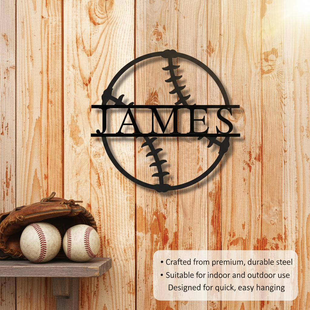 Personalized Baseball Metal Sign